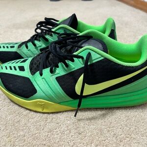 Mens Kobe Nike Green and Black Athletic Shoes